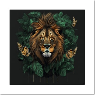 Lion in the Jungle Posters and Art